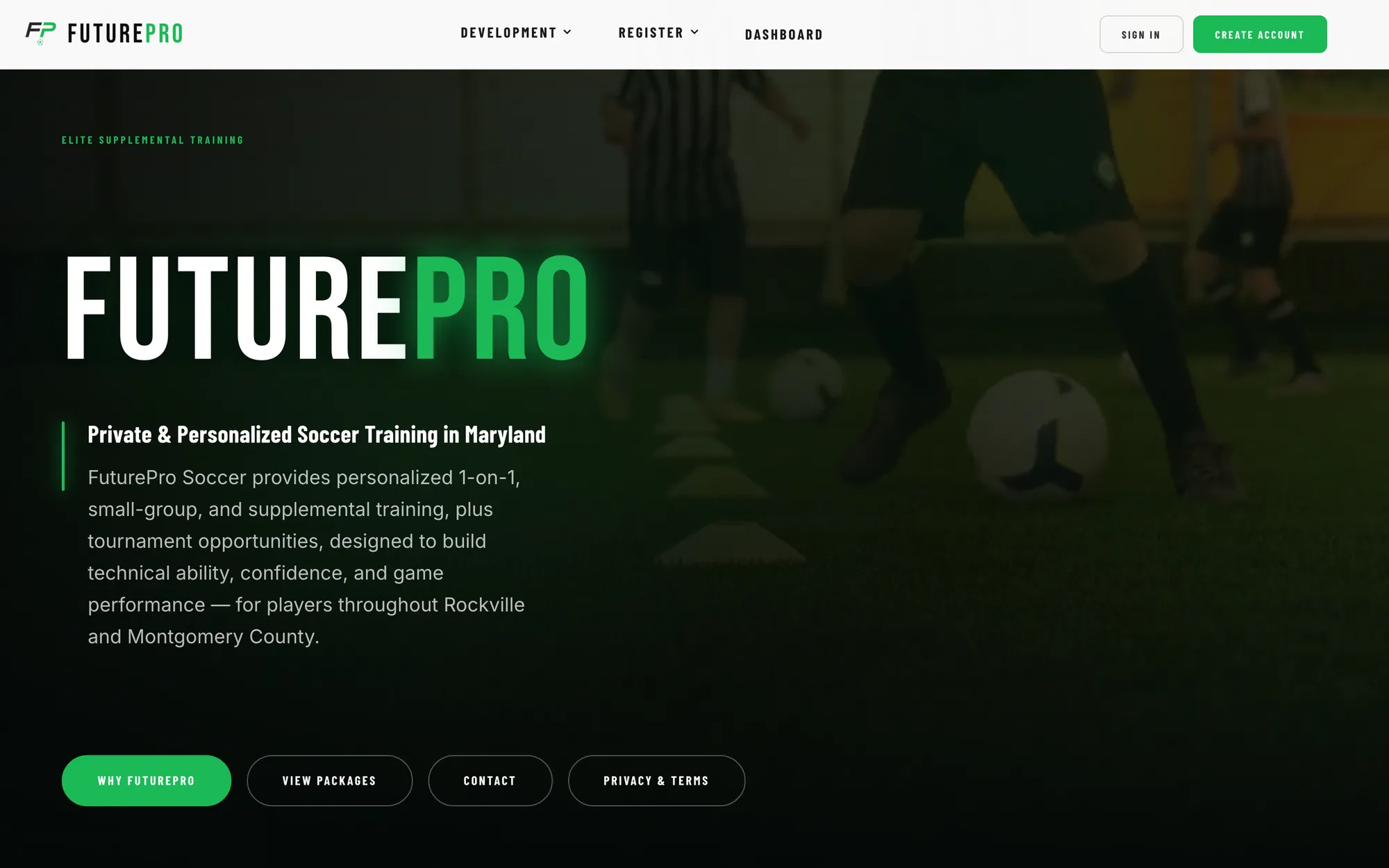 FuturePro Soccer website